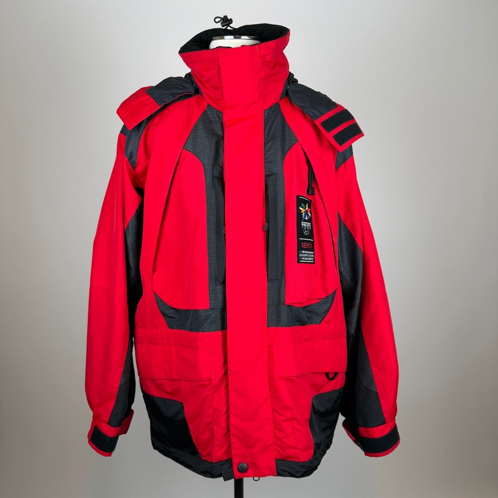 Vintage 90s Serac Red Jacket Mens Size Medium Nagano Olympic Winter Games 1998